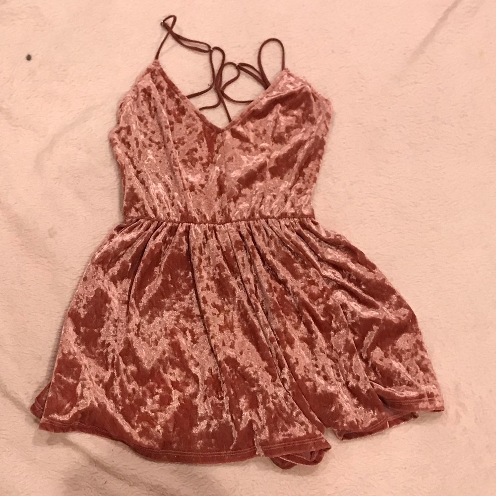 Velvet pink romper